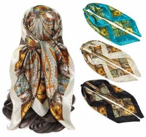Women Elegant Satin Neck Scarf