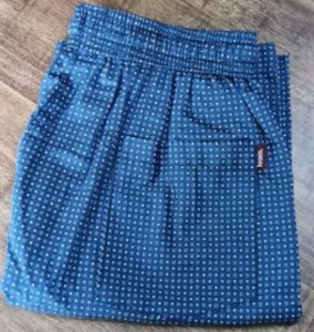 Mens Blue Cotton Printed Half Pant