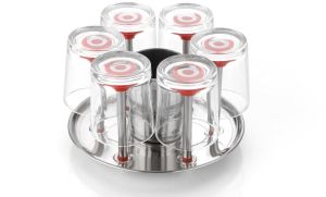 Stainless Steel Glass Stand, Color : Silver