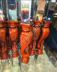 Stainless Steel Elephant Wooden Design Railing Pillar