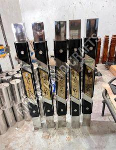 Polished Stainless Steel Wooden Ornamental Pillar