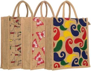 Fancy Jute Shopping Bag, Color : Multicolor for Grocery, Beach