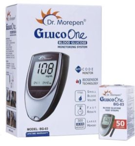 DR Morepen Glucometer, Color : White, Display Type : Digital