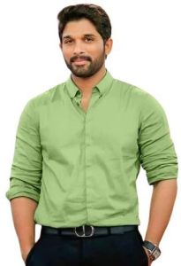 Mens Apple Green Cotton Shirts