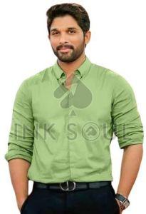 Mens Apple Green Cotton Shirts, Pattern : Plain
