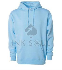 Plain Mens Blue Cotton Hoodies