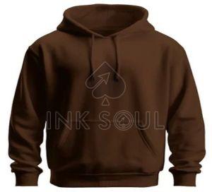 Fancy Mens Cotton Hoodies, Color : Brown XL, XXL Plain