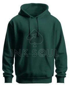 Plain Mens Green Cotton Hoodies