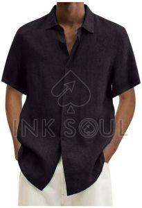 Mens Half Sleeve Cotton Shirts, Pattern : Plain