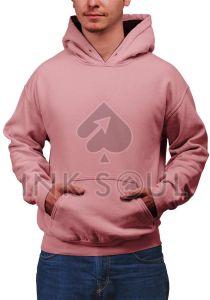 Plain Mens Peach Cotton Hoodies