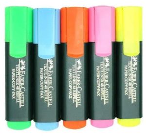 Bullet Plastic Highlighter Pen, Color : Multicolor