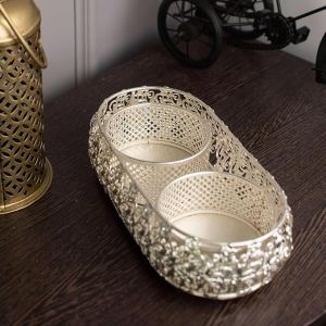 German Silver Bowl Set With Tray