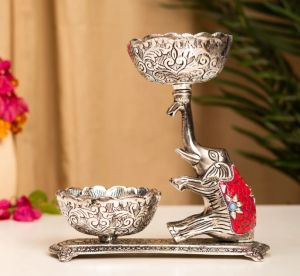 German Silver Elephant Bowl Set, Packaging Type : Box
