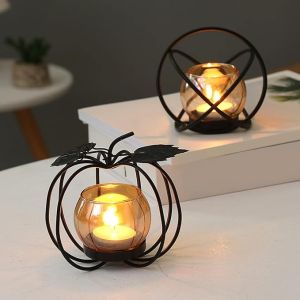 Polished Pumpking Glass Votive Candle Holder, Color : Transparent