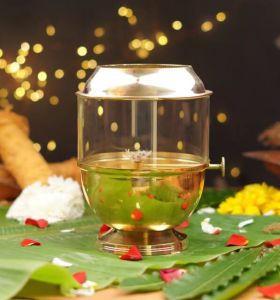 Pure Brass Akhand Diya With Adjustable Bati Knob