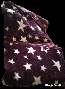Printed Velvet Blankets, Color : White, Purple