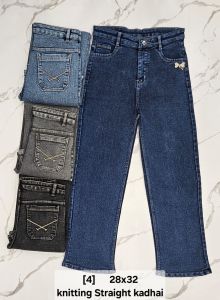 Ladies Knitting Jeans Straight Fit Kadhai Design
