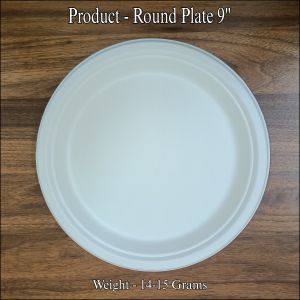 Bagasse Disposable Plate 9inch, Color : Natural
