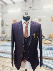 mens v-collar tuxedo 5pc suit