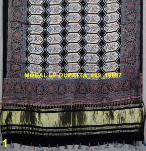 Printed Ajrakh Dupatta, Color : Multicolor