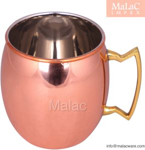 500ml Moscow Mule Mug- Pure Copper with Nickel Lining