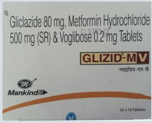 Glizid-MV Gliclazide Metformin Hydrochloride Voglibose Tablets