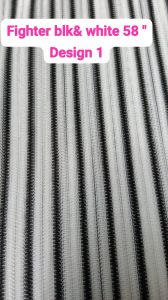 Unstitched Polyester Stripped Shirt Fabric Black and White