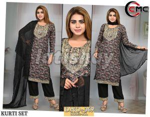 Silk Ladies Designer Casual Long Kurti Set