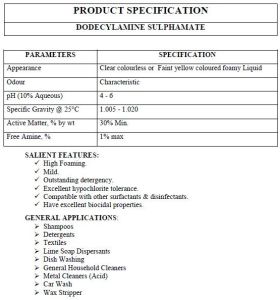 Dodecylamine Sulphamate 30%