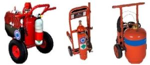 Metal Alloy Fire Extinguisher Foam and Co2 Trolley