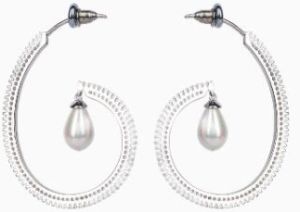 Swarovski Earrings, Color : Silver, White Elegant
