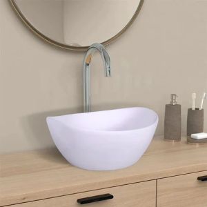 Ceramic Table Top Wash Basin, Color : White