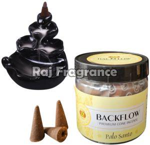 Wood Palo Santo Backflow Incense Cones 100g, Color : Brown 2inch