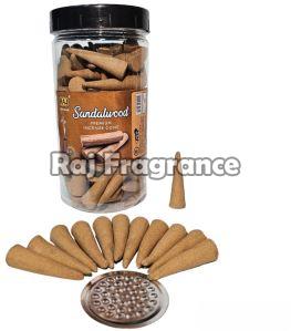 Raj Non Polished Plain 200g Sandalwood Dhoop Cones