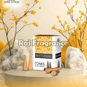 Raj Wood Powder Silky Sandal Hand Dipped Incense Cones