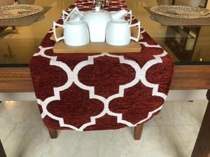 Designer Jacquard Woven Dining Table Runner, Shape : 13x72