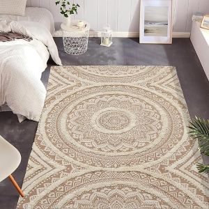Plain Printed Handmade Cotton Rectangular Rugs, Color : Brown