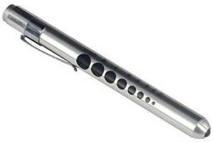 Stainless Steel Penlight Torch With Pupil Gauge
