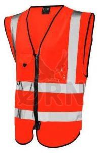 100% Knitted Polyester Deluxe Hi Vis Waistcoat, Color : Orange