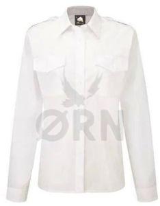 Solid Cotton Premium Full Sleeves Ladies Pilot Shirt Formal