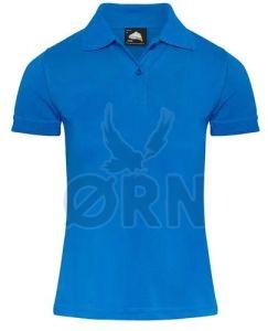 50% Polyester / 50% Cotton Wren Ladies Blue Polo T-shirt All Sizes