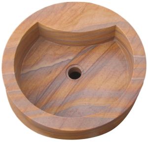 Sandstone Polished Stone Wash Basin for Home, Hotel