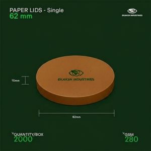 Plain 62mm Single Layer Paper Bowl Lid, Shape : Round
