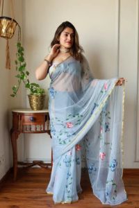 Hand Block Printed Pure Chanderi Silk Saree