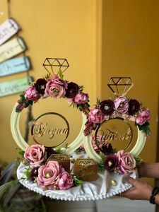 Golden Wedding Engagement Ring Platters