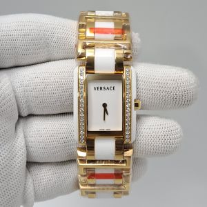 Versace Era SS Ceramic Diamond Bezel Dual Tone Quartz Watch