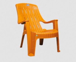Plain Orange Plastic Arm Chair
