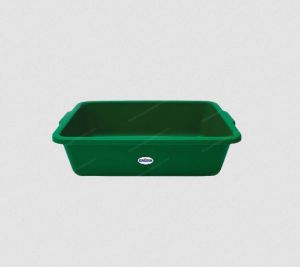 Rectangular Green Plastic Storage Basket