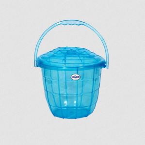 Sky Blue Plastic Bucket With Lid
