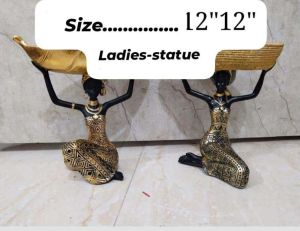 12 Inch Sitting African Woman Statue